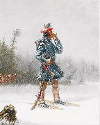 Cornelius Krieghoff Indian Hunter on Snowshoes Spain oil painting artist